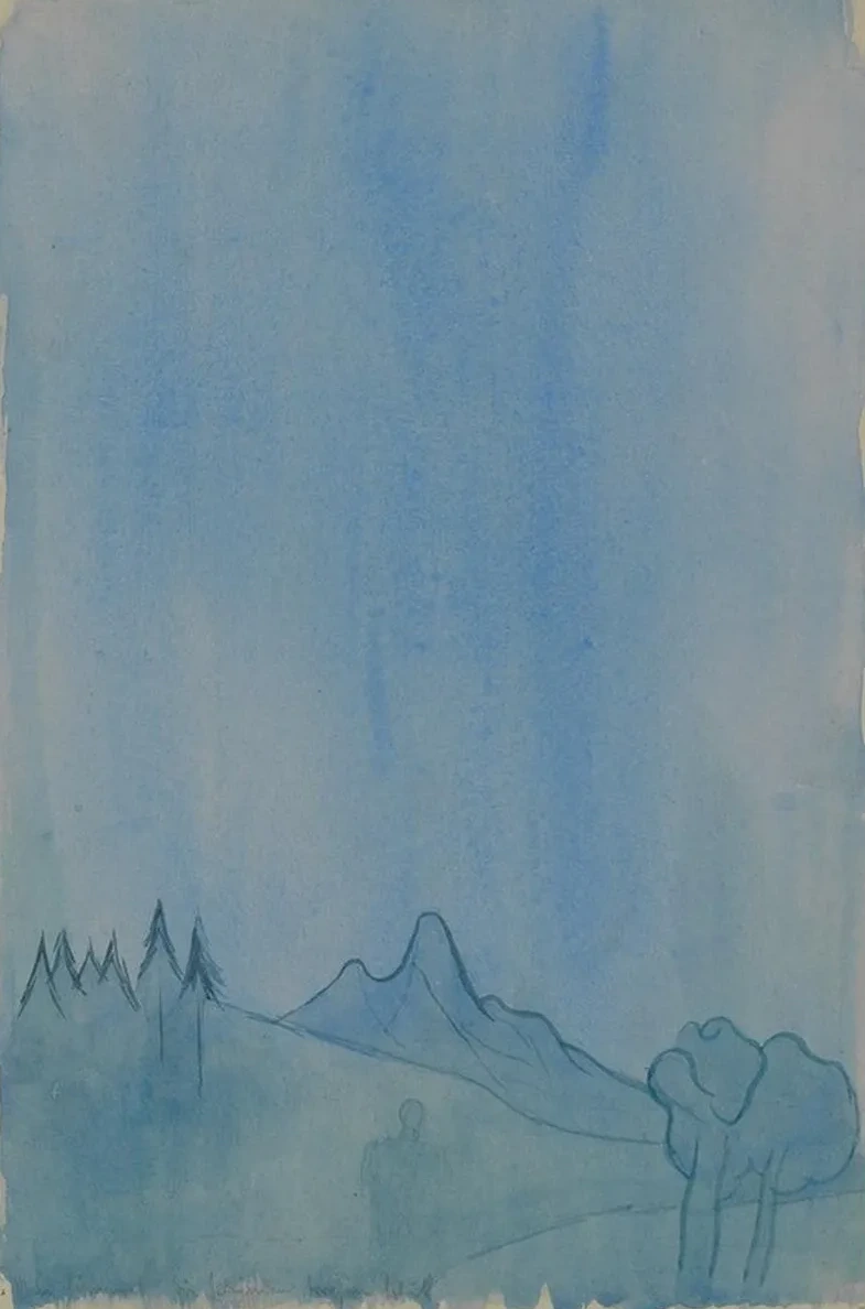 Landschaft in Blau