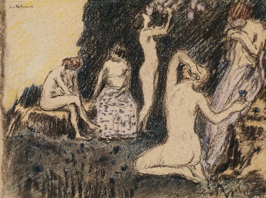 Landschaft Mit F Nf Nackten Frauen