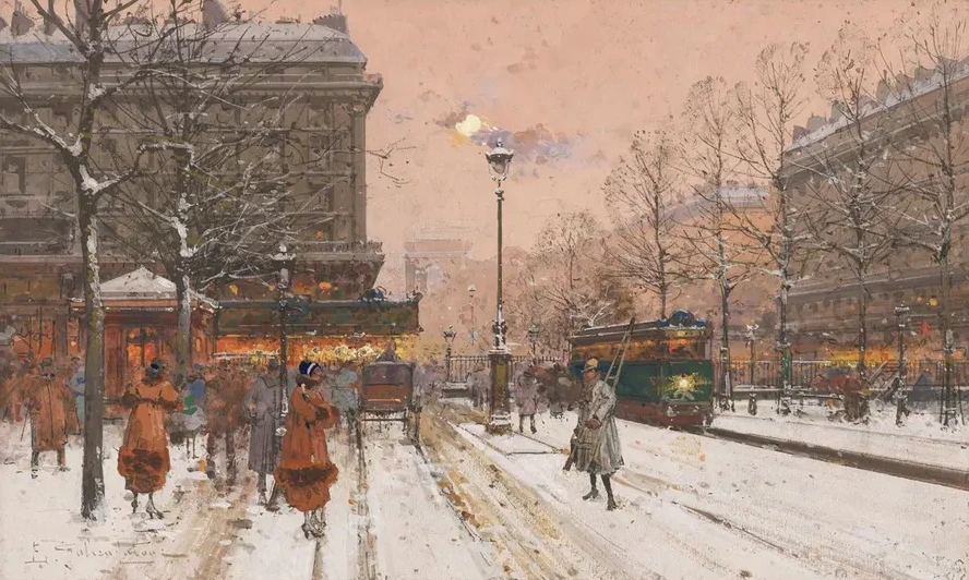 Le Grand Boulevard Sous la Neige