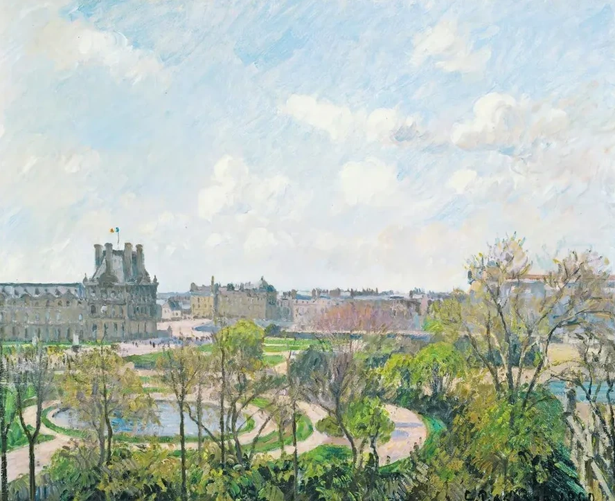 Le Jardin Des Tuileries Et Le Pavillon De Flore, Matin, Printemps