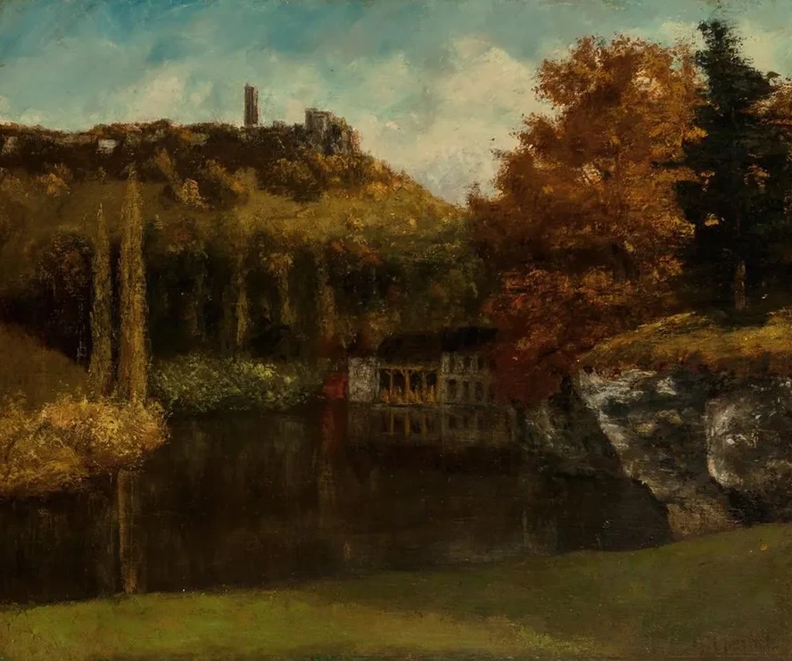 Le Lavoir (Vue et ruines du Ch teau de Scey - en - Varais)