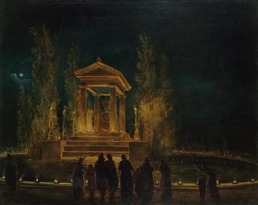 Le Mausol E Provisoire de Jean - Jacques Rousseau, Sur le Bassin Des Tuileries, Avant la Translation de Ses Cend