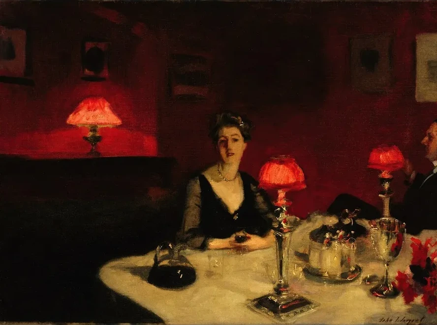 Le Verre De Porto (A Dinner Table At Night)