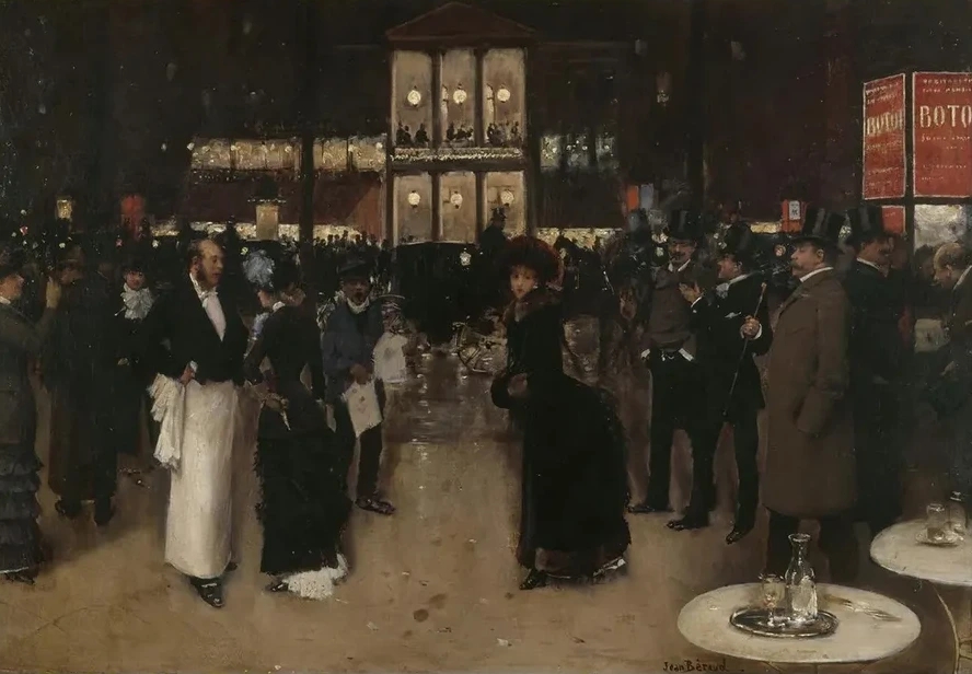 Le Boulevard Montmartre, la Nuit, Devant le Th Tre Des Vari T's