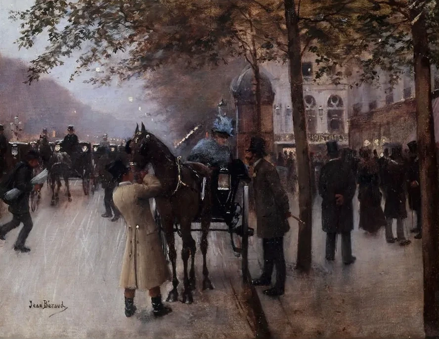 Le Boulevard Des Capucines, le Soir, Devant le Caf Napolitain