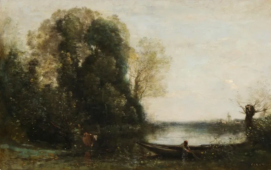 Le P Cheur En Barque la Rive
