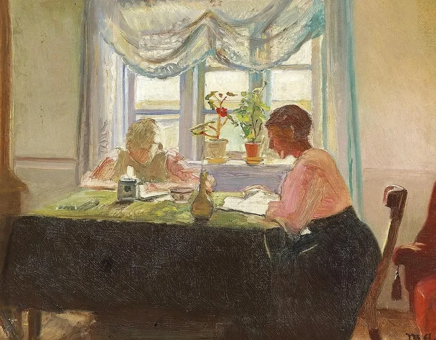 Lektiel Sning Ved Vinduet