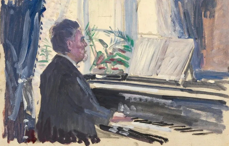 Leopold Czihaczek am Klavier (Skizze)