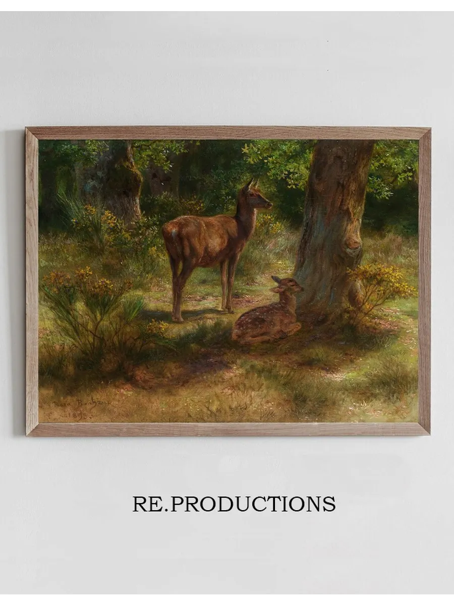 Les Cerfs Et Les Fauves Dans Un Bois