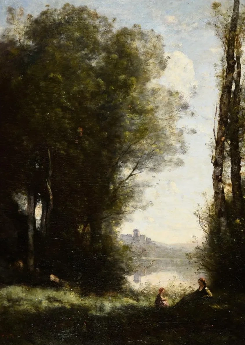 Les Deux Soeurs Sous les Arbres Au Bord du Lac