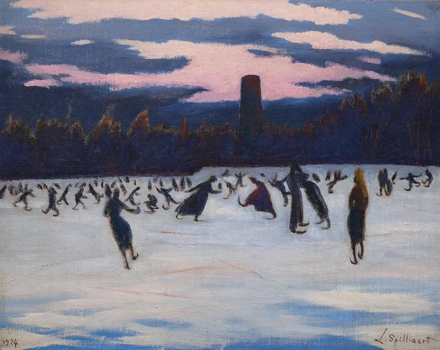 Les Patineurs au parc Marie - Henriette, Ostende