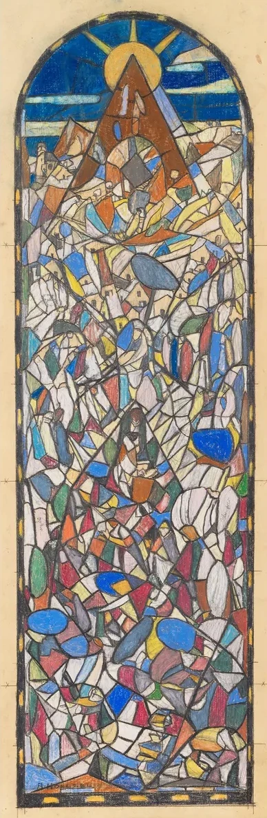 Lesende (glasfensterentwurf)
