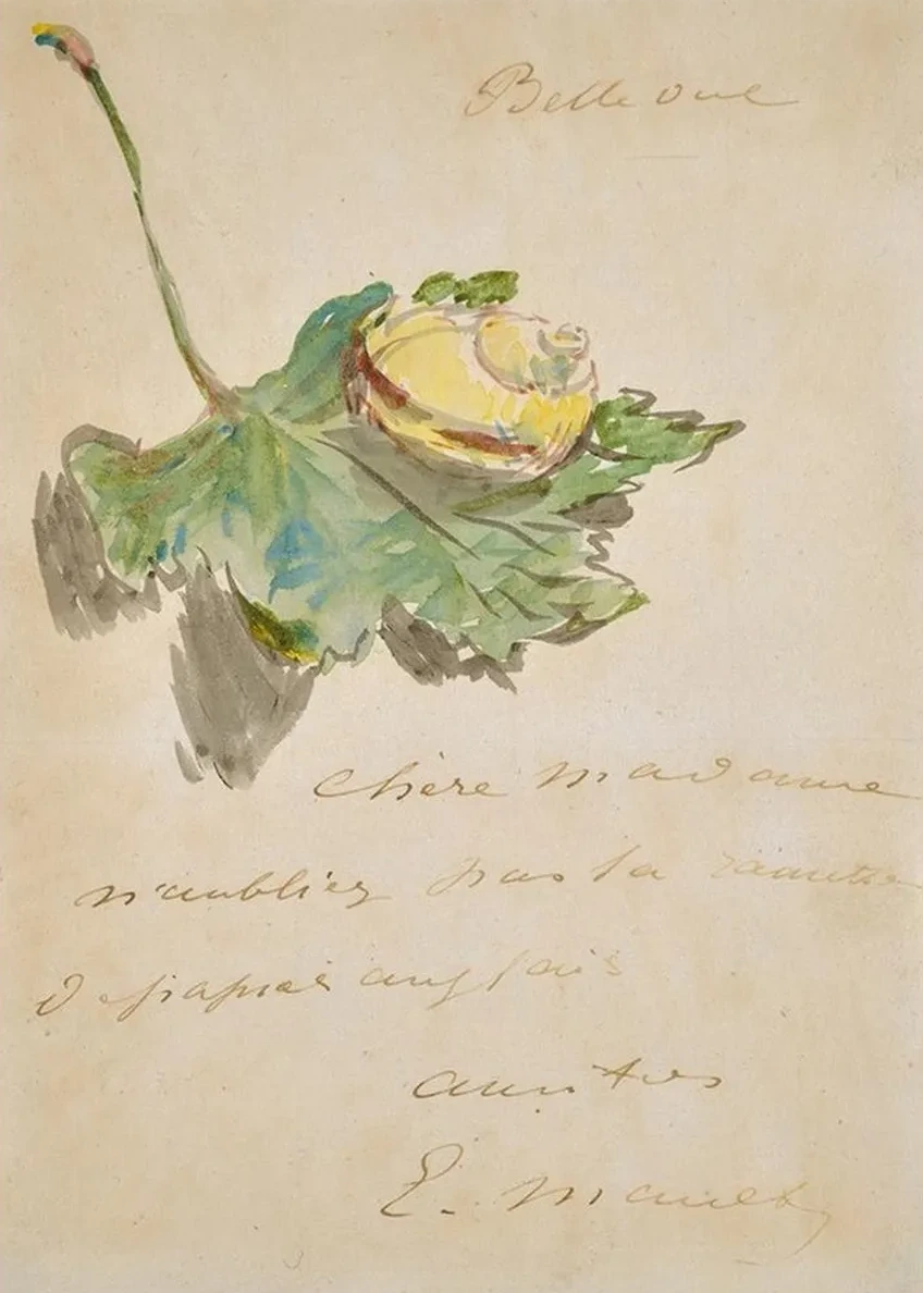 Letter Decorated with a Snail on a Leaf
