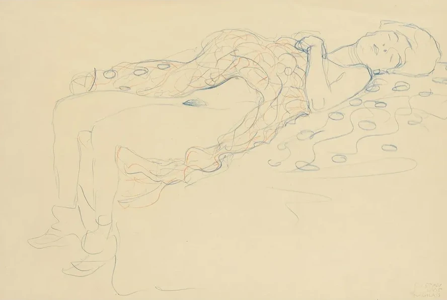 Liegender Halbakt nach rechts (Reclining Semi - Nude Facing Right)