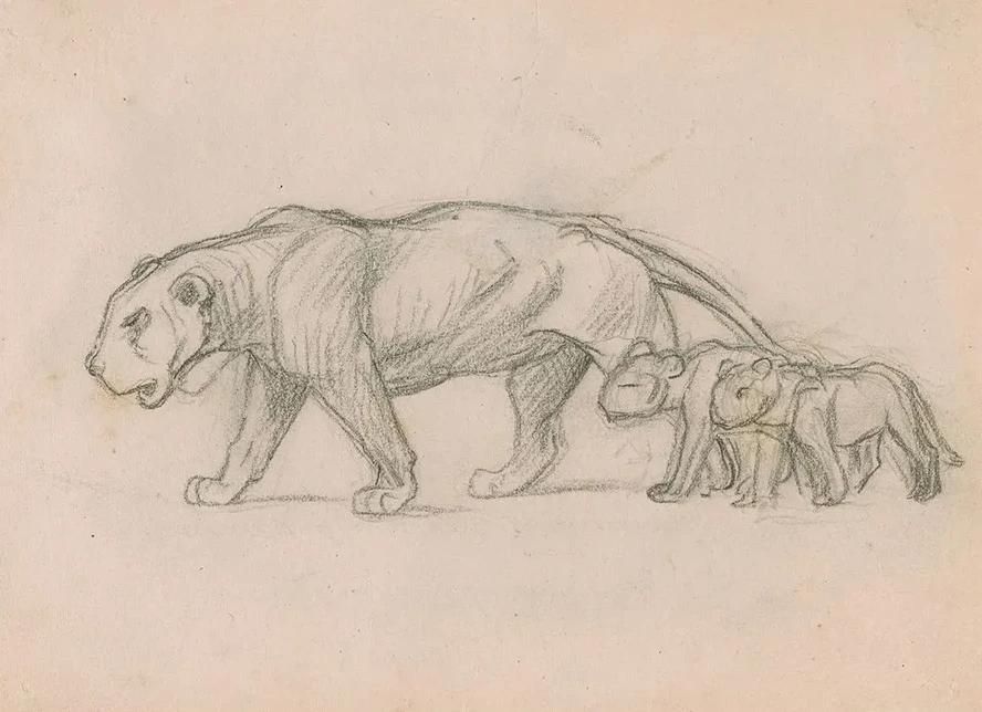 Lioness and Her Cubs