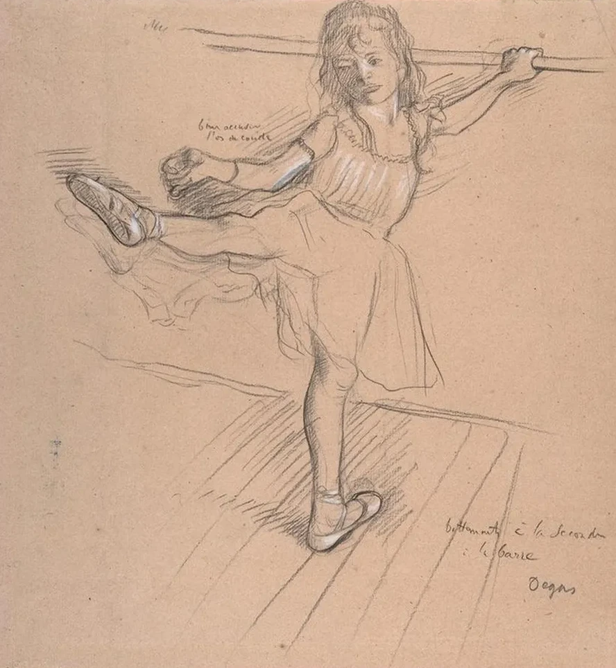 Little Girl Practicing at the Bar
