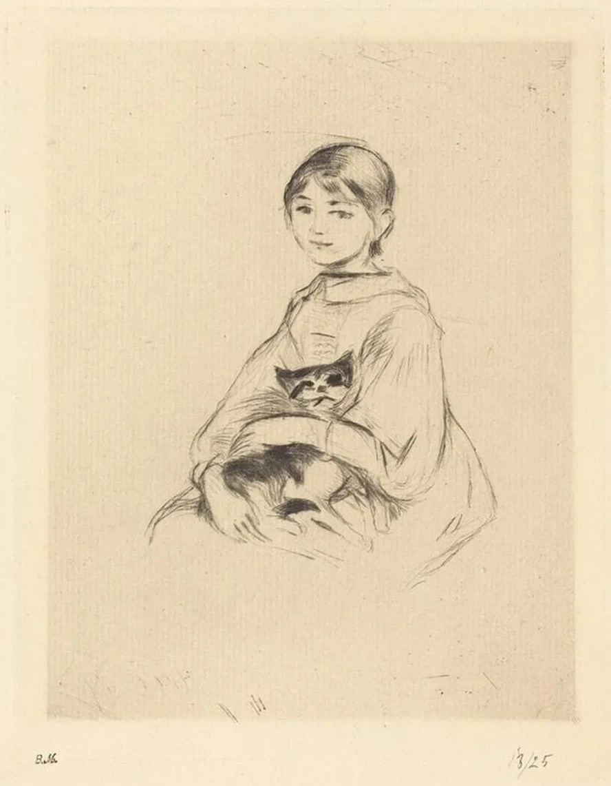 Little Girl with Cat