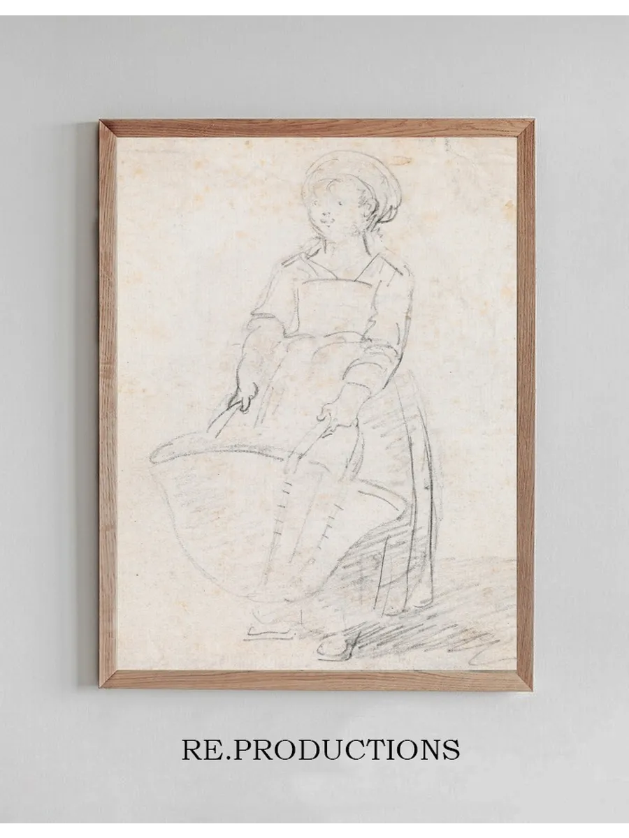Little Girl with a Large Basket