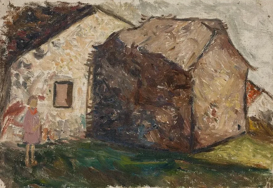 Little Girl in Front of a House