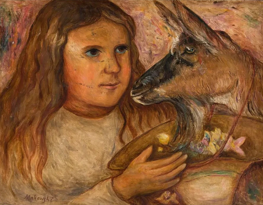 Little Girl with a Goat