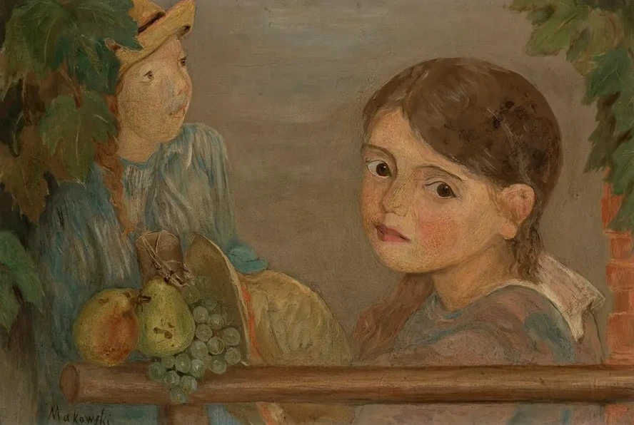Little Girls with Grapes