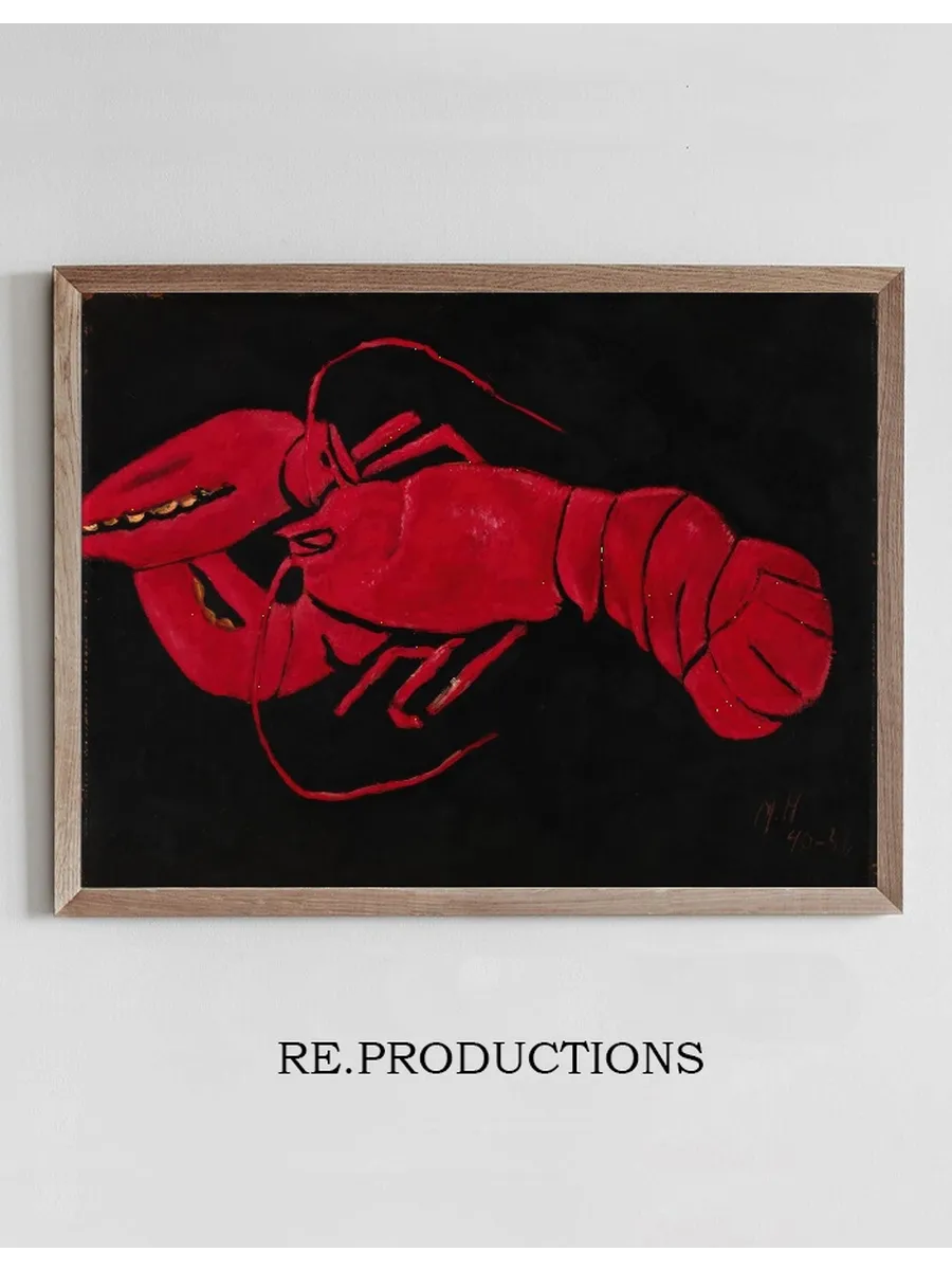 Lobster on Black Background