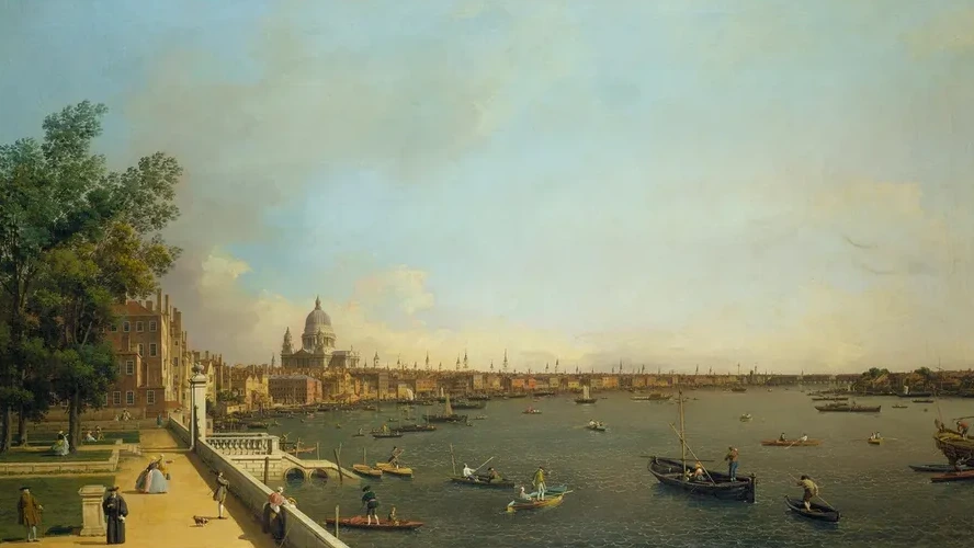 London - The Thames from Somerset House Terrace towards the City