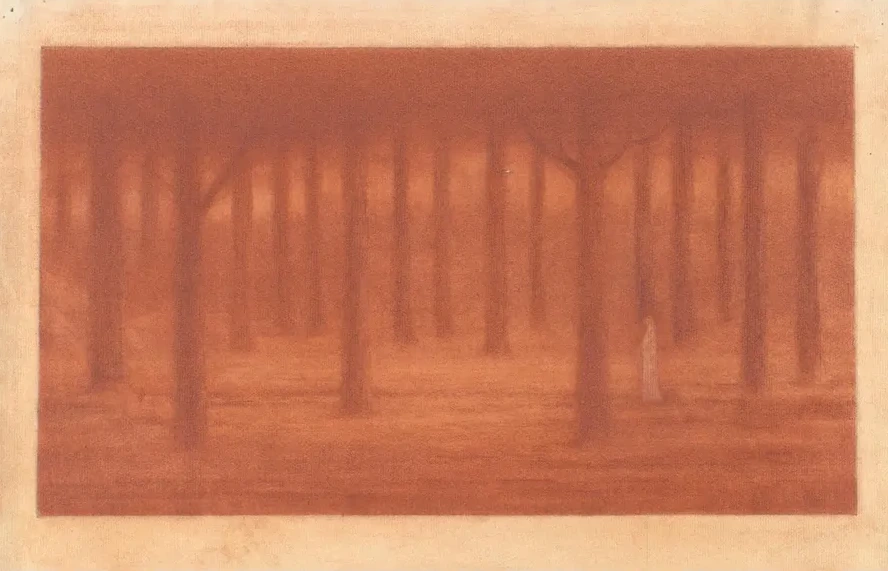 Lone Figure in a Forest