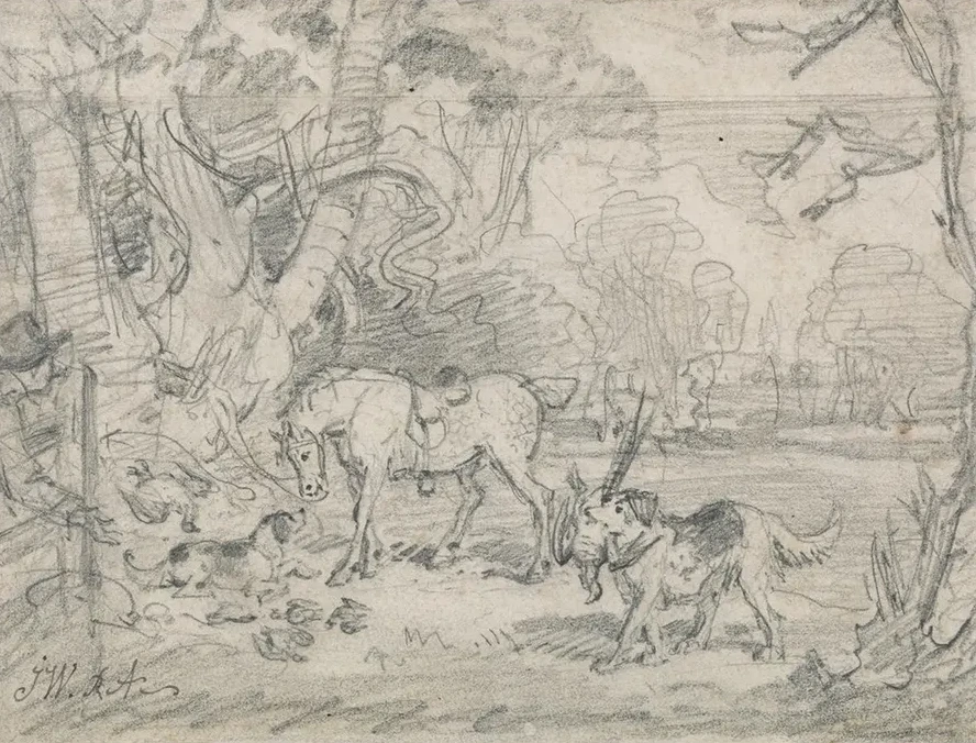 Lord Southampton's Shooting Pony, with Sailor, His Retriever, and Rover, His Spaniel