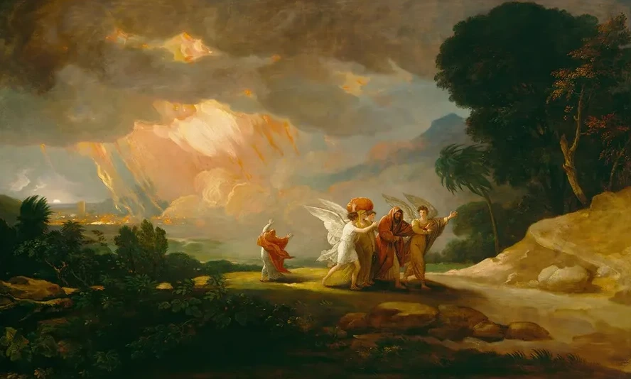 Lot Fleeing from Sodom