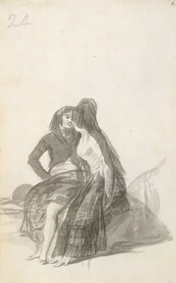 Lovers Sitting on a Rock