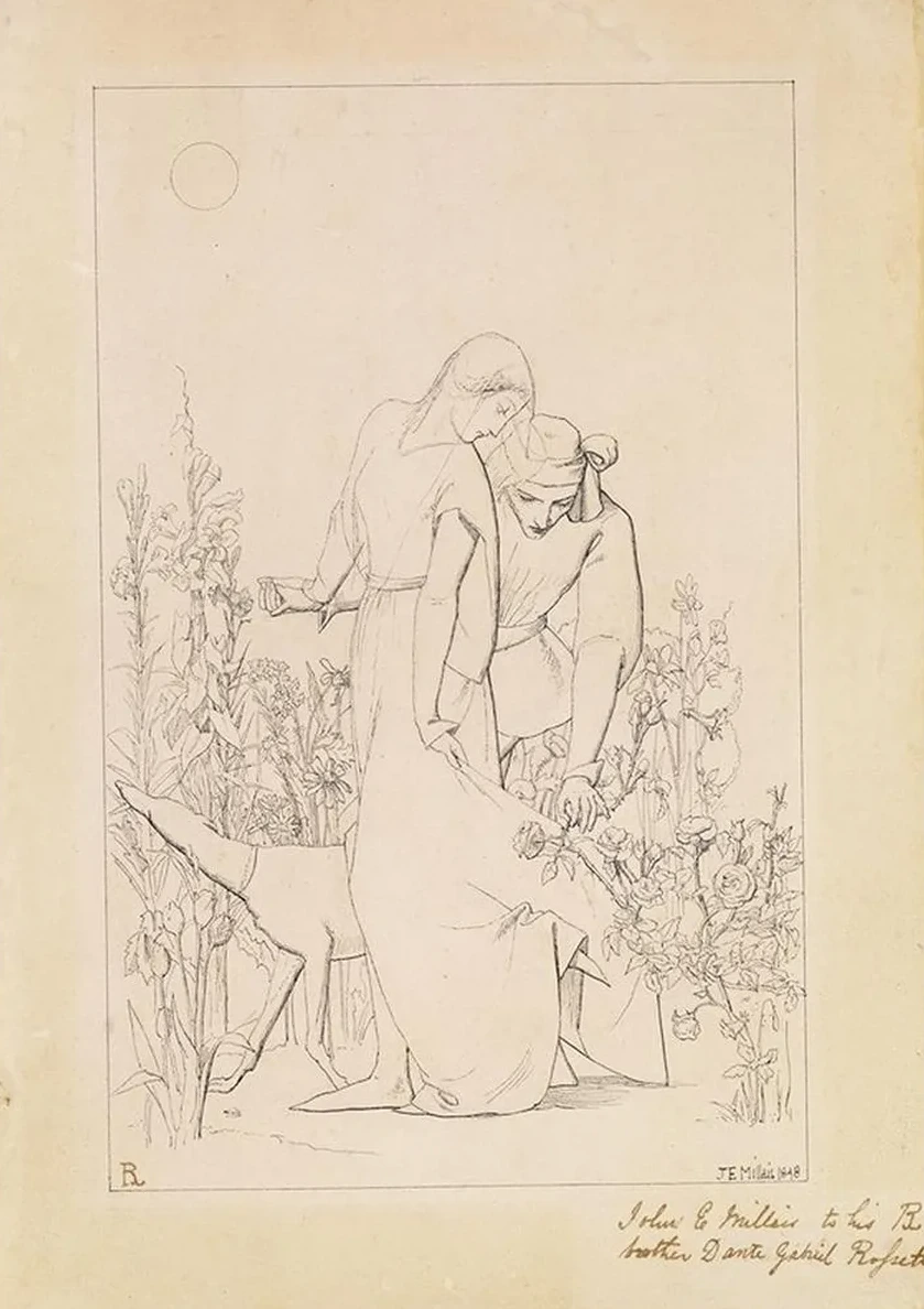 Lovers by a Rosebush