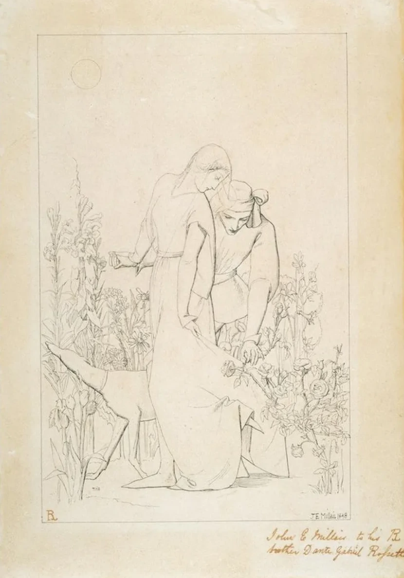 Lovers by a Rosebush