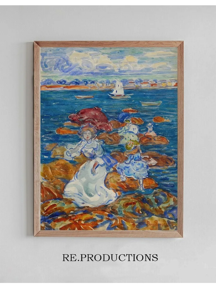 Low Tide (Figures on Rocks)