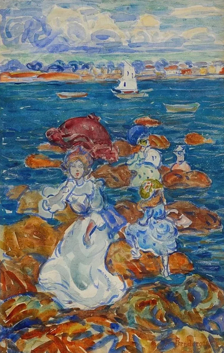Low Tide (Figures on Rocks)