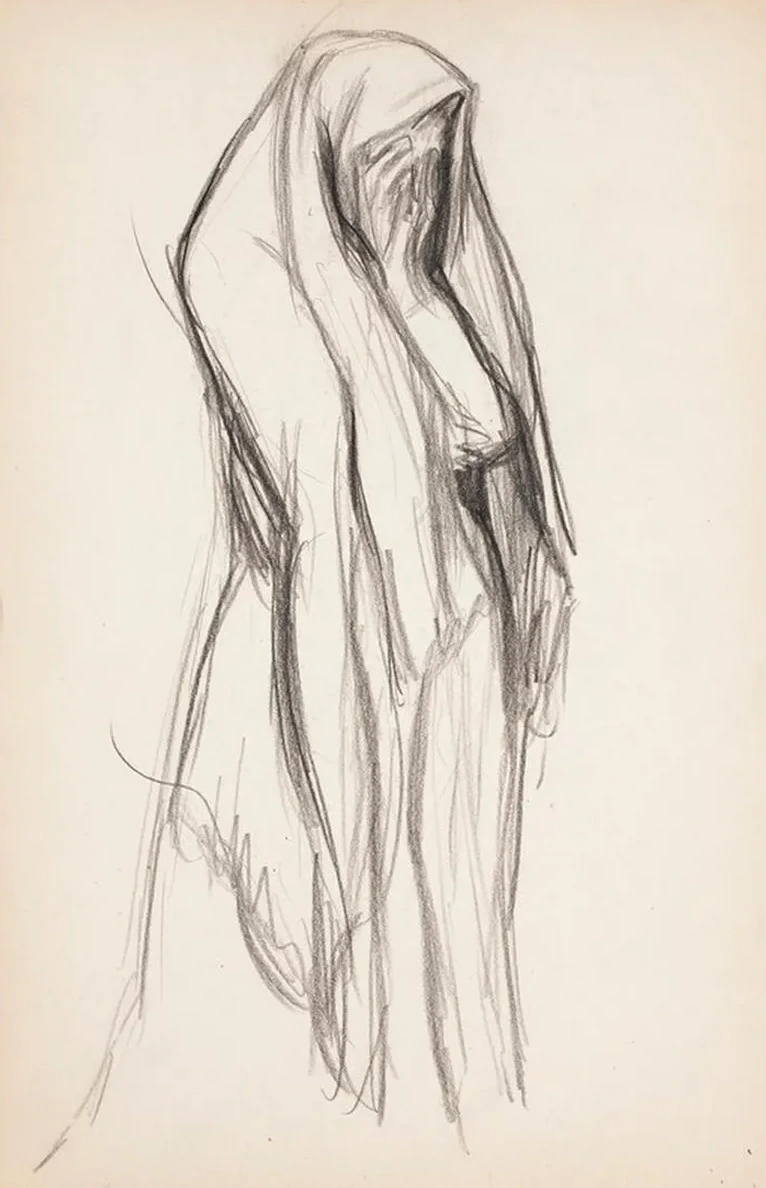 Luonnos Maalaukseen Itkev Nainen, 1904