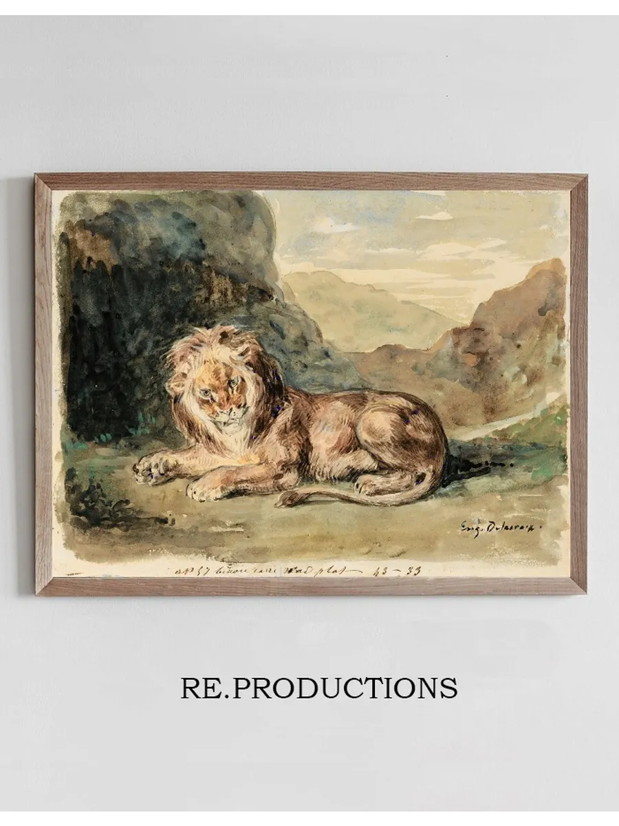 Lying LionIn A Landscape