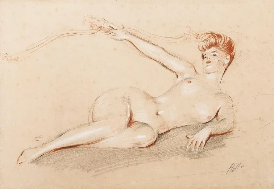 Lying Nude On A Sofa