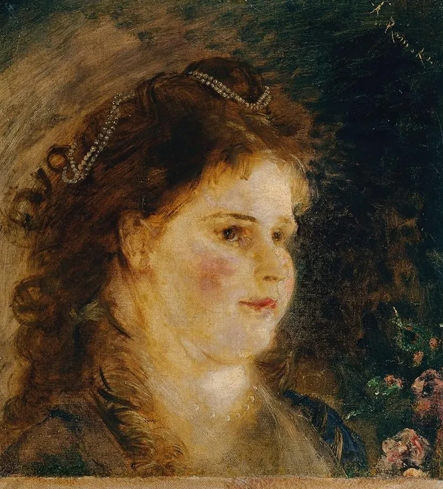 M Dchen Mit Perlenkette IM Haar