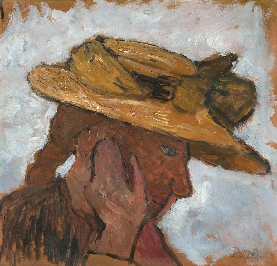 M Dchen Mit Strohhut IM Profil Nach Rechts