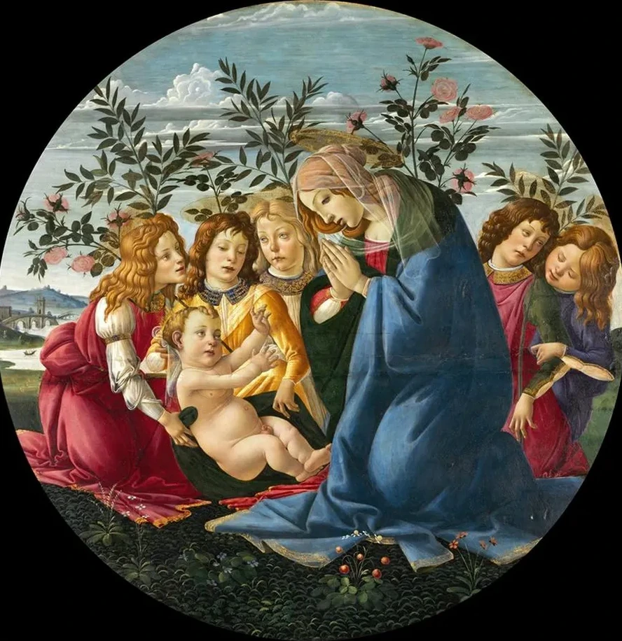 Madonna Adoring the Child with Five Angels