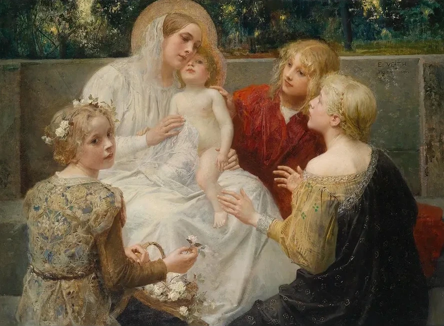 Madonna Mit Jesus Umgeben Von Kindern