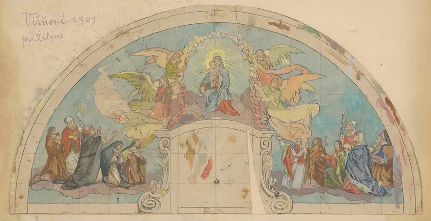 Madonna and Child, Mural Design of a Church in Vi ov