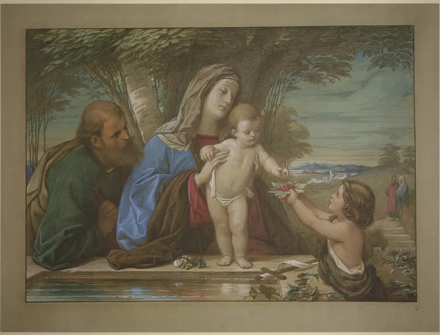 Madonna Della Fontana Die Heilige Familie Mit Dem Johannesknaben an Einer Quelle