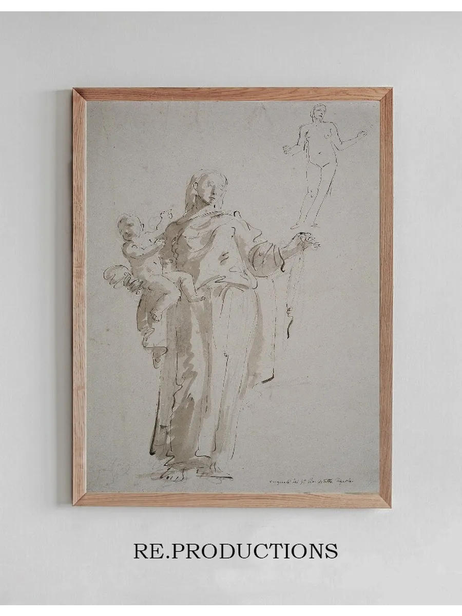 Madonna Mit Dem Rosenkranz Und Weiblicher Akt