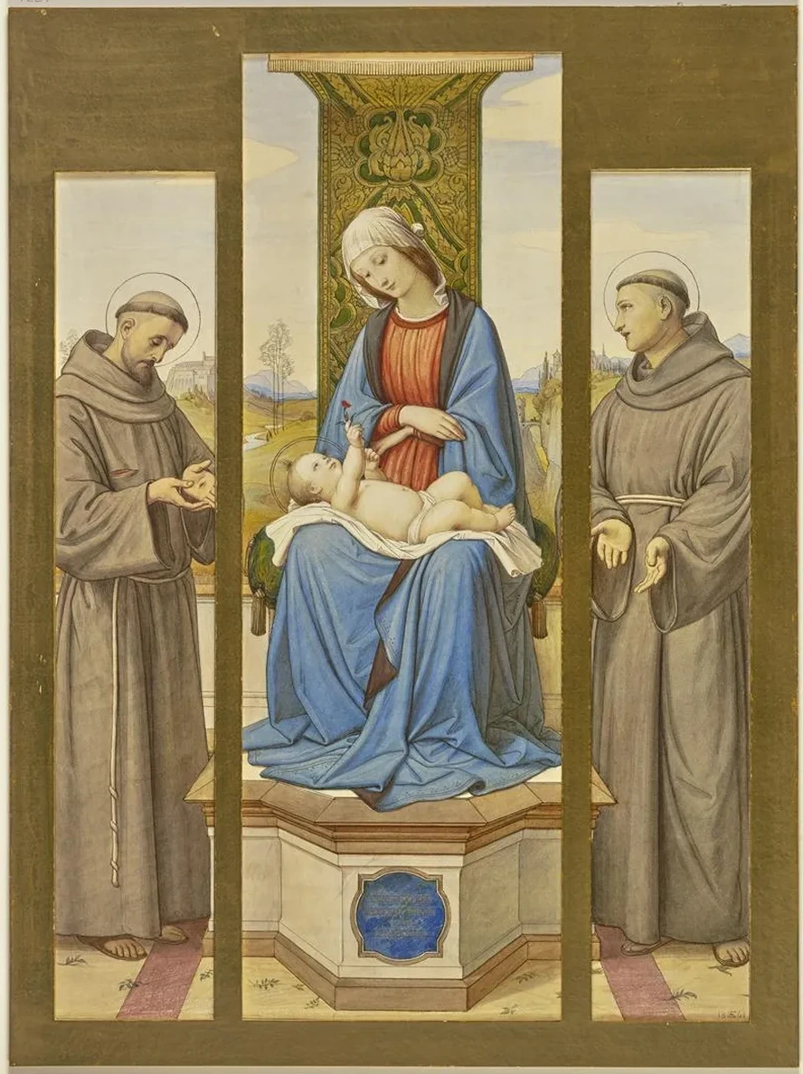 Madonna on the Throne, Next to Saints Francis and Anthony, as a Triptych