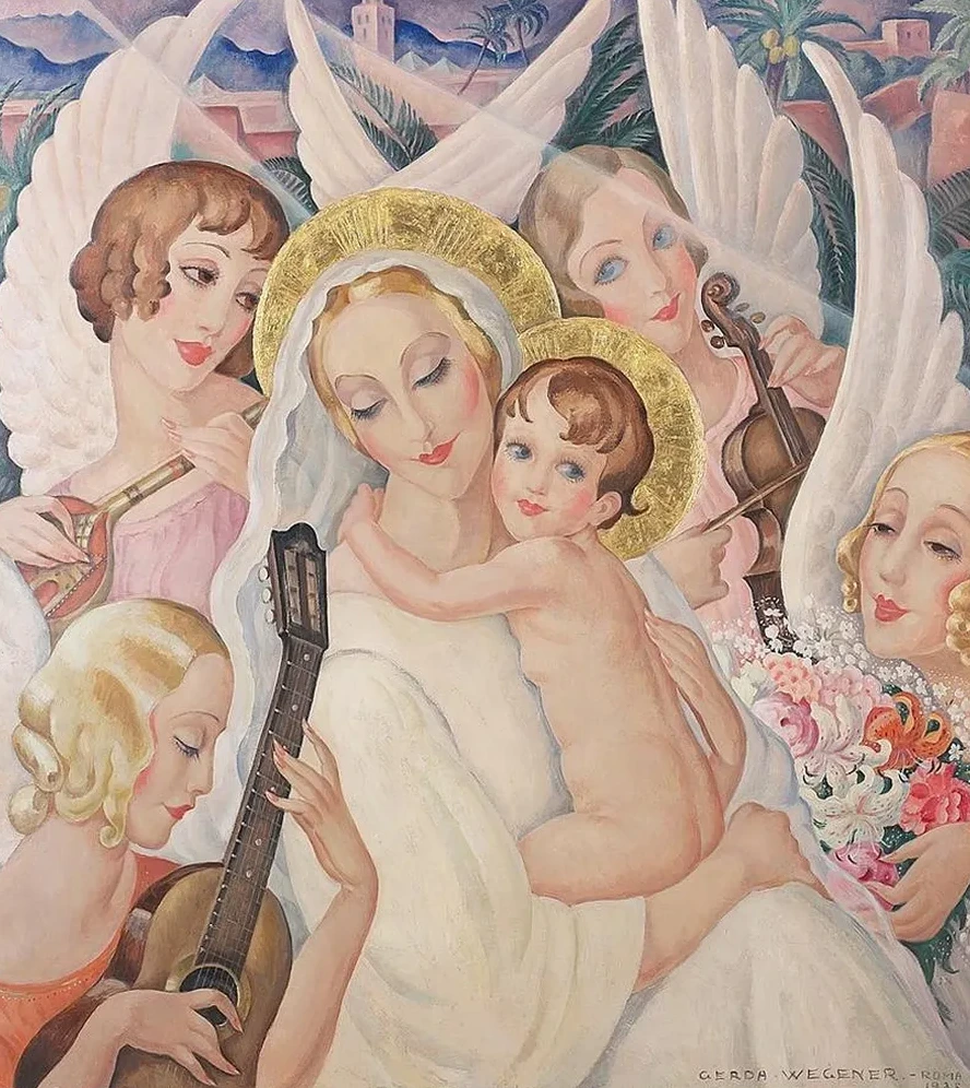 Madonna with Child, Surrounded by Musical Angels