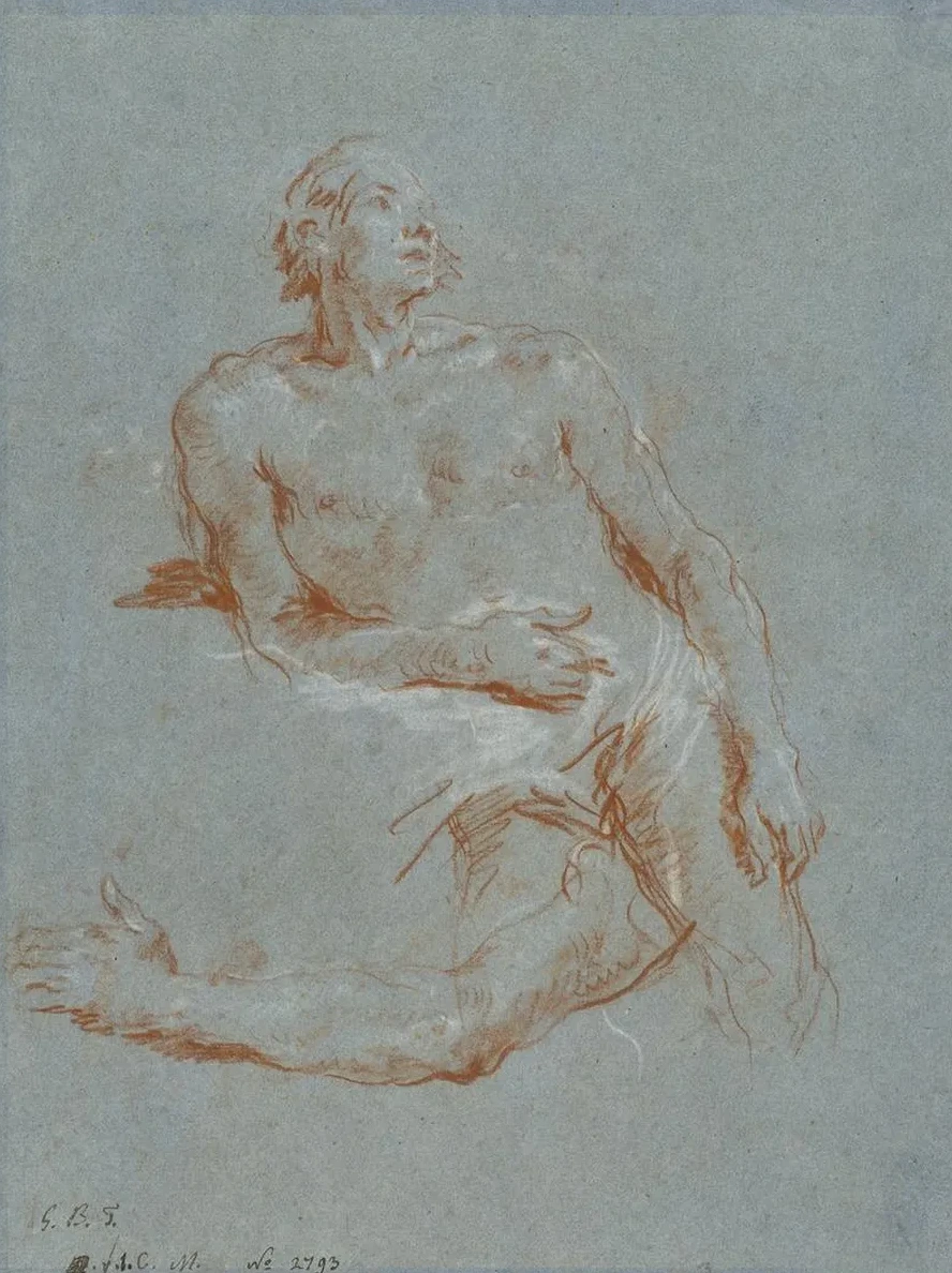 Male Nude Leaning on His Elbow