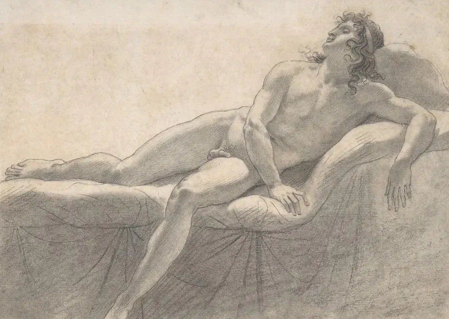 Male Nude Reclining on a Divan