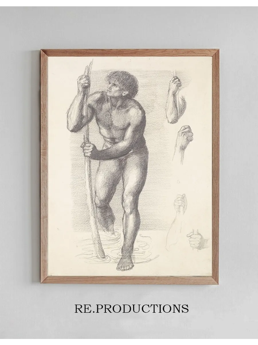Male Nude Study for St Christopher